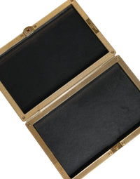 Dolce & Gabbana Gold Crystal Bifold Clutch Evening Party Women Purse Women's Bag