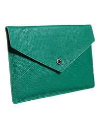 Dolce & Gabbana Green Leather Handbag Clutch Mini Purse Pouch Tablet Women's Case