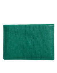 Dolce & Gabbana Green Leather Handbag Clutch Mini Purse Pouch Tablet Women's Case
