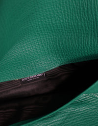 Dolce & Gabbana Green Leather Handbag Clutch Mini Purse Pouch Tablet Women's Case