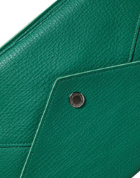 Dolce & Gabbana Green Leather Handbag Clutch Mini Purse Pouch Tablet Women's Case
