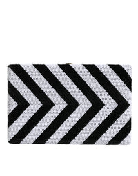 Dolce & Gabbana Black White Gold Frame Clutch Evening Party Purse Women's Bag