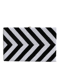 Dolce & Gabbana Black White Gold Frame Clutch Evening Party Purse Women's Bag