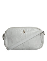 Aniye By White Croc Print Leather Crossbody Sling Women's Bag (Pre-Loved)