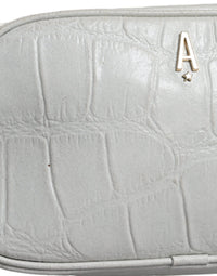 Aniye By White Croc Print Leather Crossbody Sling Women's Bag (Pre-Loved)