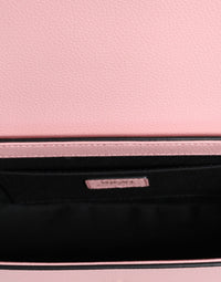 Versace Pink Grainy Calf Leather Logo Crossbody Shoulder Women's Bag