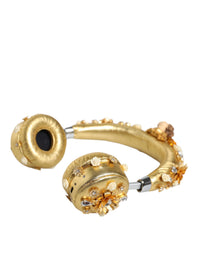 Dolce & Gabbana Dolce & Gabbana Gold Leather Floral Crystal Angel Headset Women's Headphones