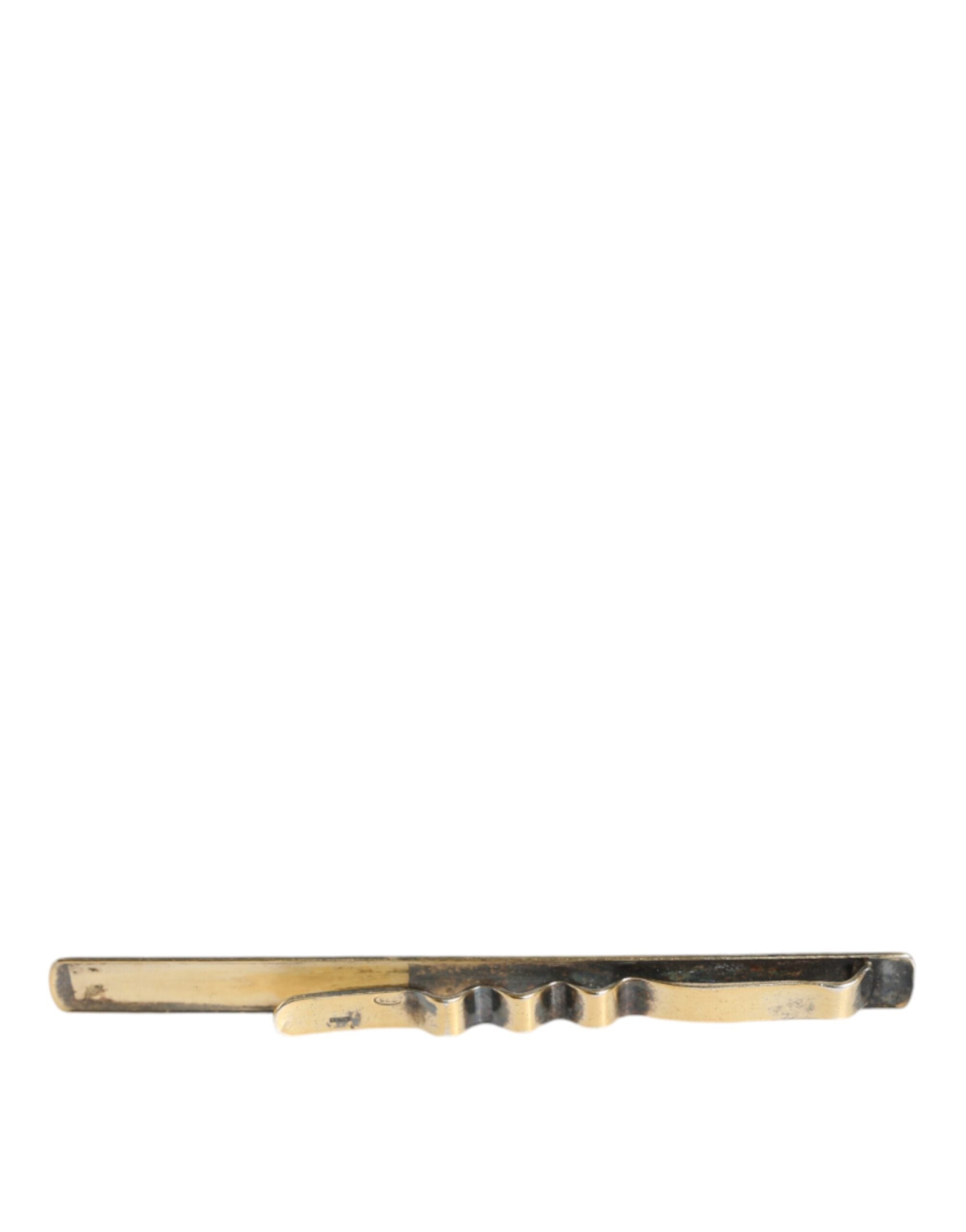 Dolce & Gabbana Gold Tone Brass Logo Branded Men Tie Clip Men's Bar (Pre-Owned)