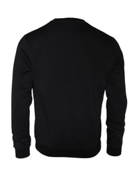 Versace Black Medusa Fleece Cotton Crew Neck Sweatshirt Men's Sweater