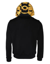 Versace Black Medusa Print Cotton Full Zip HoodieSweatshirt Men's Sweater