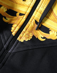 Versace Black Medusa Print Cotton Full Zip HoodieSweatshirt Men's Sweater