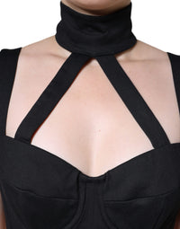 Dolce & Gabbana Black Cut Out Sleeveless Bodycon Mini Women's Dress