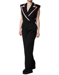 Dolce & Gabbana Dolce & Gabbana Black Wool Blend Sleeveless Jumpsuit Women's Dress