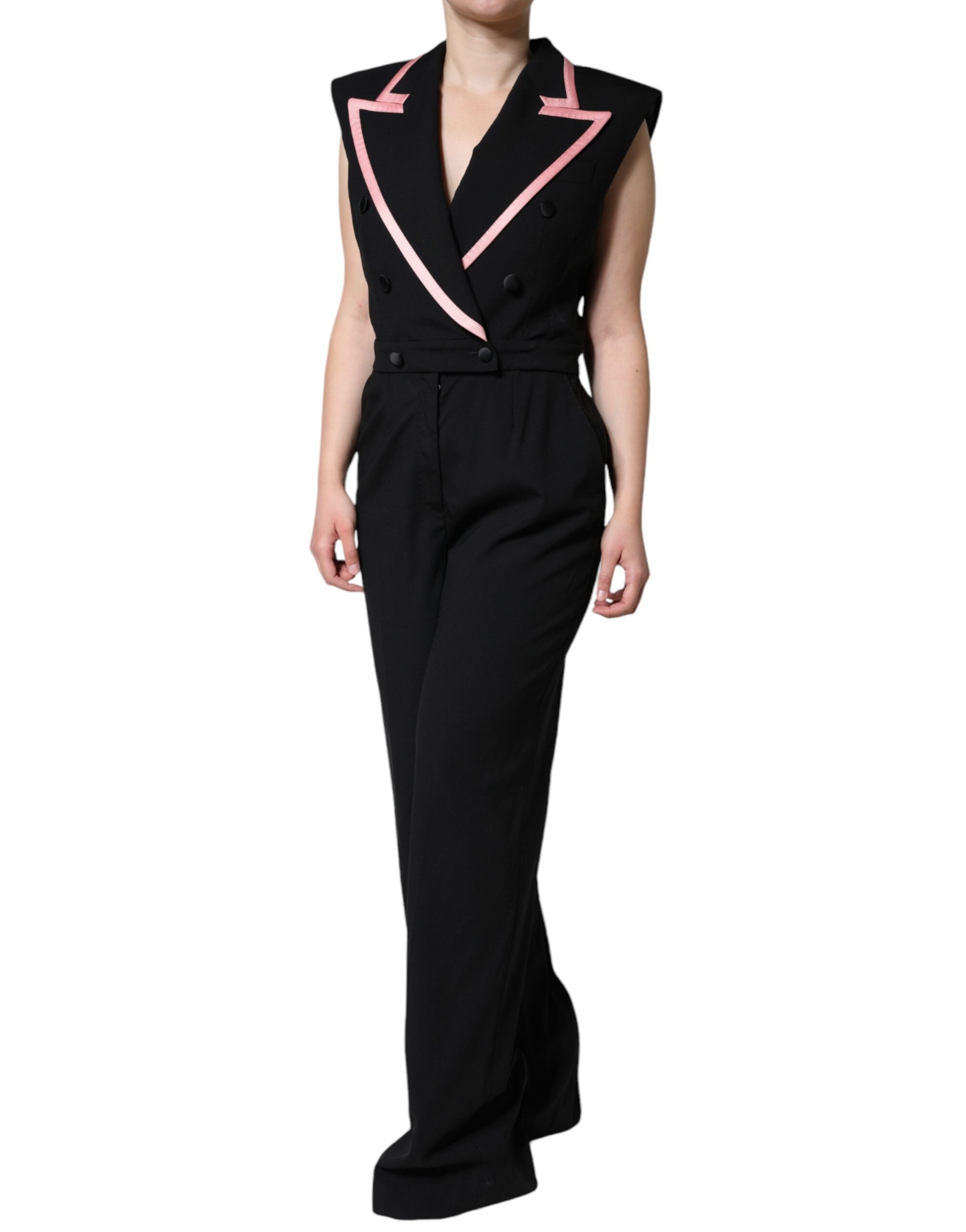 Dolce & Gabbana Dolce & Gabbana Black Wool Blend Sleeveless Jumpsuit Women's Dress