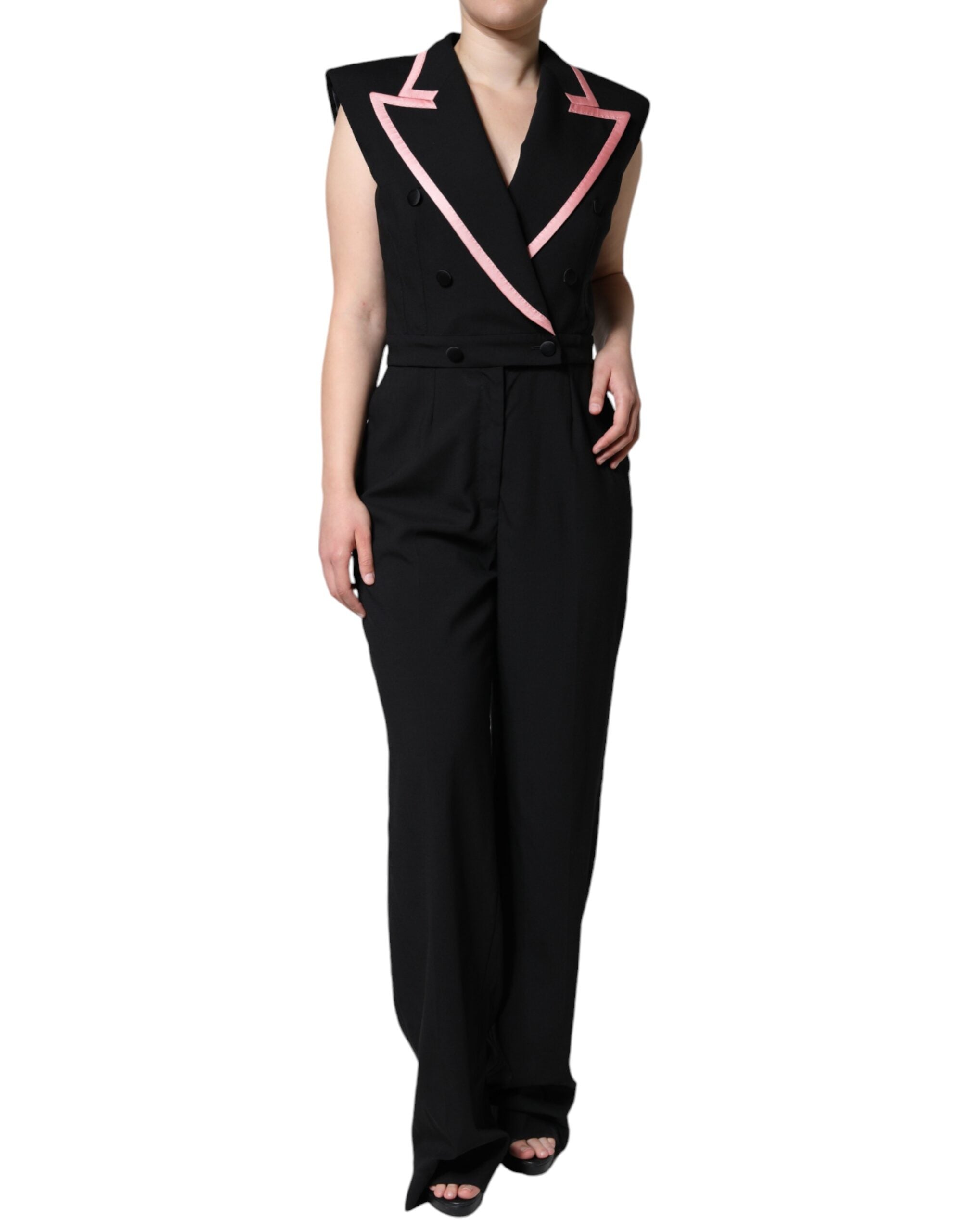 Dolce & Gabbana Dolce & Gabbana Black Wool Blend Sleeveless Jumpsuit Women's Dress