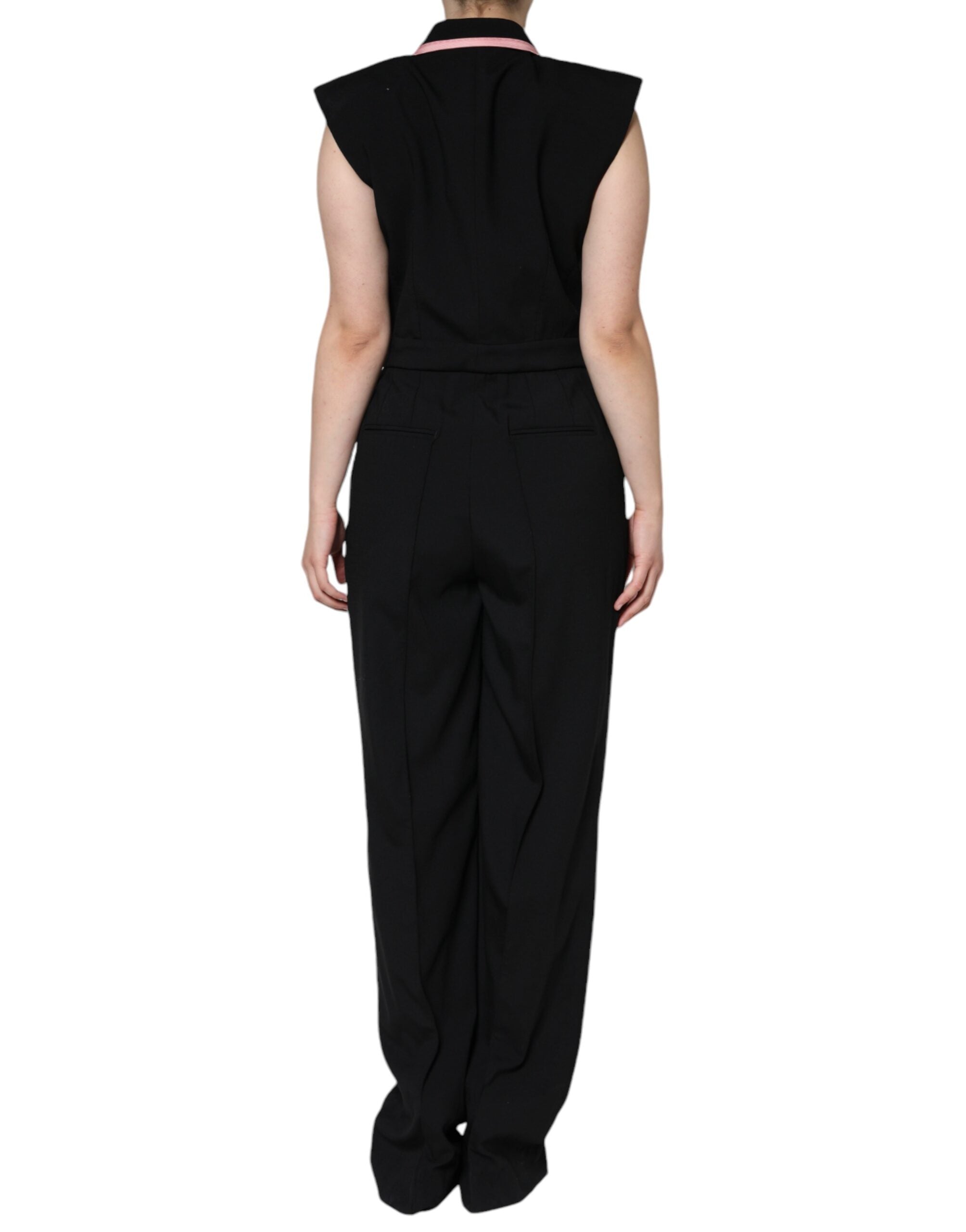 Dolce & Gabbana Dolce & Gabbana Black Wool Blend Sleeveless Jumpsuit Women's Dress