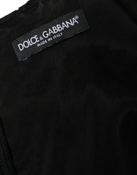 Dolce & Gabbana Black Floral Lace Sheath Sleeveless Mini Women's Dress