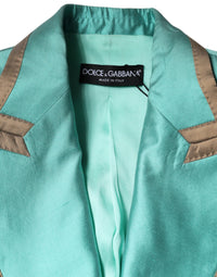 Dolce & Gabbana Dolce & Gabbana Metallic Green Single Breasted Blazer Women's Jacket