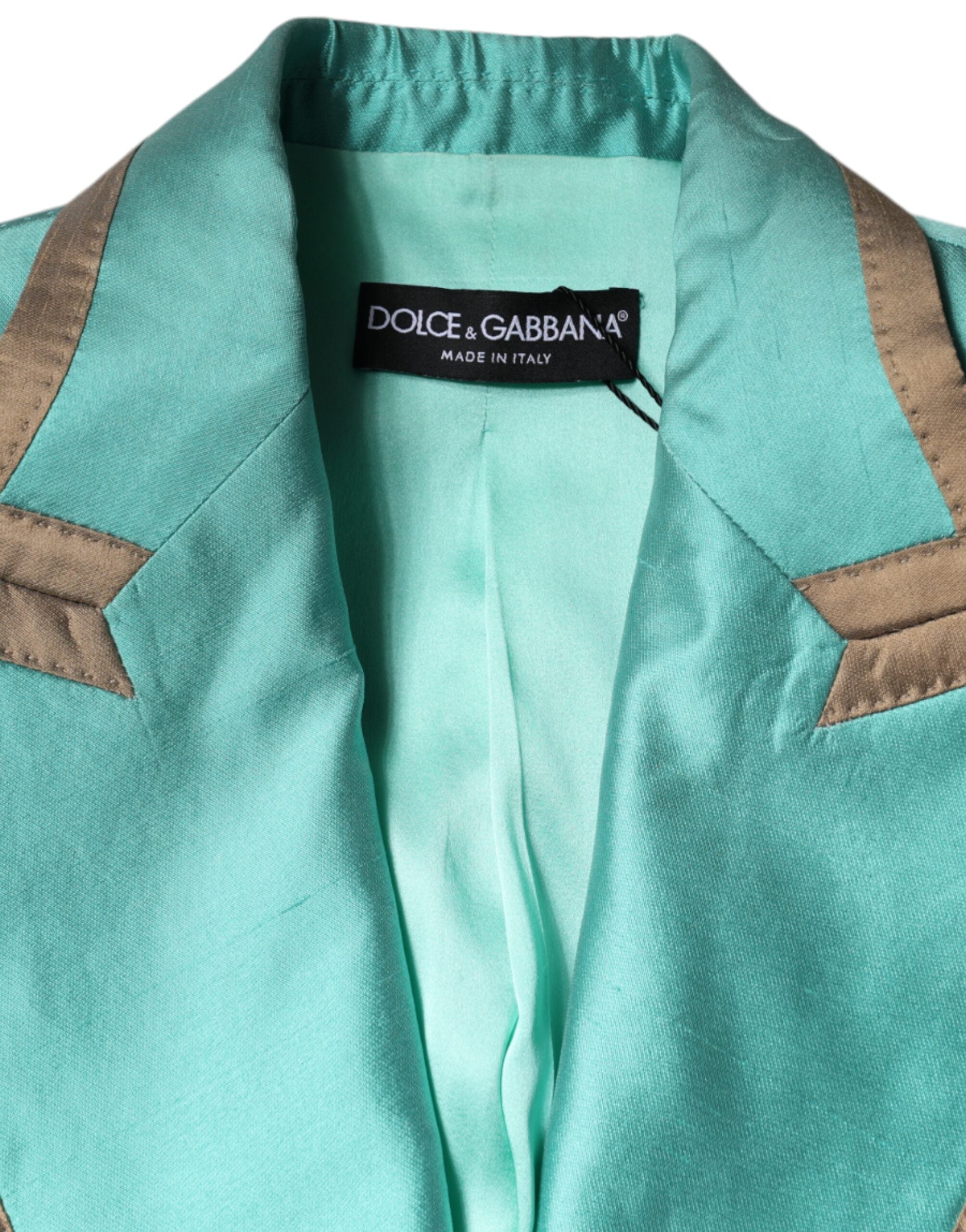 Dolce & Gabbana Dolce & Gabbana Metallic Green Single Breasted Blazer Women's Jacket