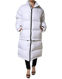 Dolce & Gabbana Dolce & Gabbana White Puffer Quilted Full Zip Coat Women's Jacket