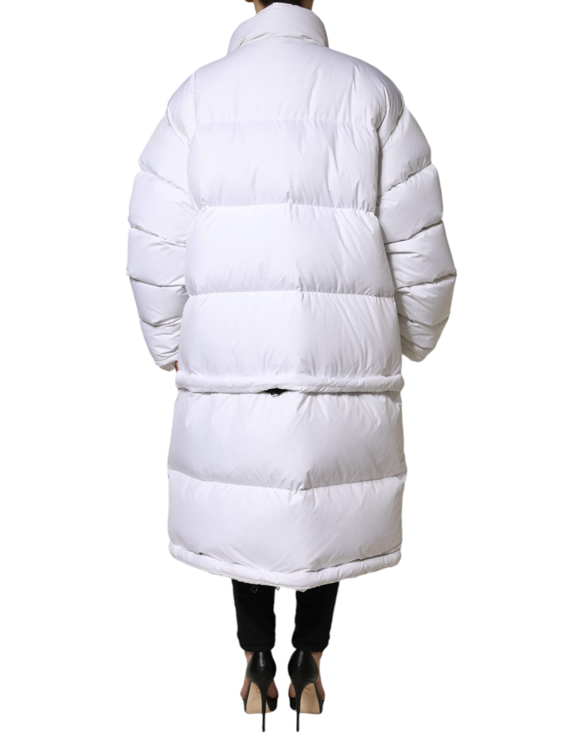 Dolce & Gabbana Dolce & Gabbana White Puffer Quilted Full Zip Coat Women's Jacket
