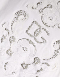 Dolce & Gabbana White Viscose Floral Cut Out Cardigan Women's Sweater (Pre-Loved)
