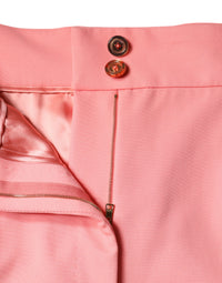 Dolce & Gabbana Rose Pink Polyester High Waist Tapered Women's Pants