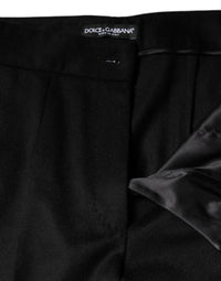 Dolce & Gabbana Black Cashmere Mid Waist Women Boot Cut Women's Pants