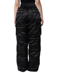 Dolce & Gabbana Black Quilted High Waist Women Boot Cut Women's Pants