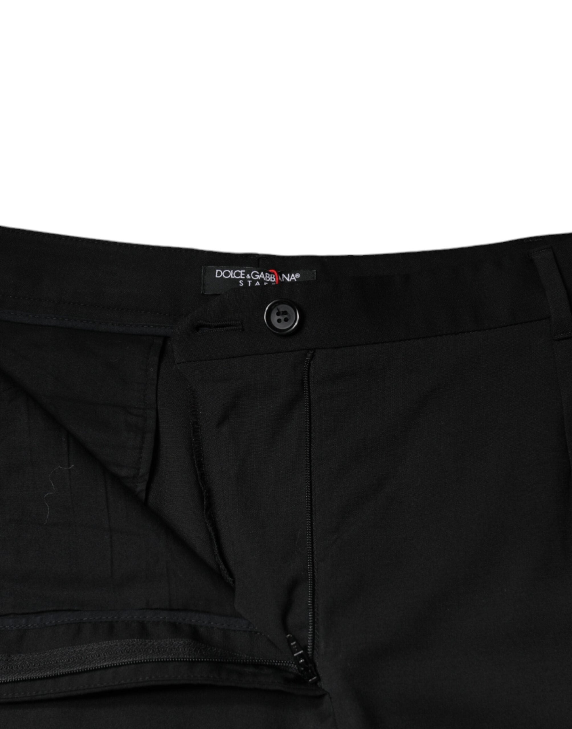 Dolce & Gabbana Black High Waist Tapered Women's Pants (Pre-Owned)