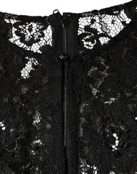 Dolce & Gabbana Black Floral Lace See Through Long Sleeve Women's Top