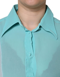 Dolce & Gabbana Multicolor Long Sleeve Button Blouse Women's Top