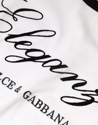 Dolce & Gabbana White Eleganza Print Cotton Short Sleeves Women's T-shirt