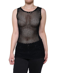 Dolce & Gabbana Black Mesh See Through Sleeveless Tank Women's Top