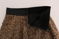 Dolce & Gabbana Gold Black Short Mini Women's Skirt