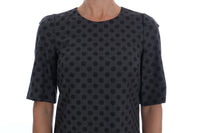 Dolce & Gabbana Gray Polka Dotted Wool Stretch Women's Dress