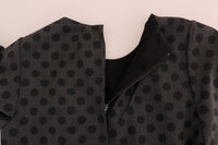 Dolce & Gabbana Gray Polka Dotted Wool Stretch Women's Dress
