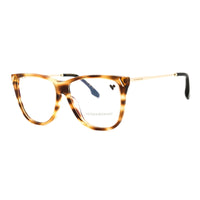 Victoria Beckham Eyeglasses Square Full Rim, Blonde Havana Frame and Clear Demo Lenses Lens VB2636222