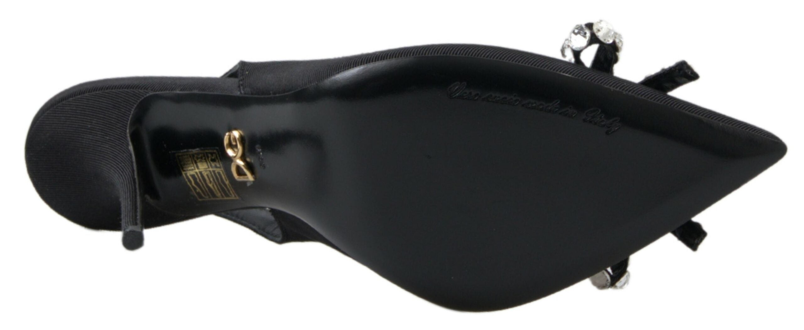 Dolce & Gabbana Embellished Black Slingback Heels Women's Pumps