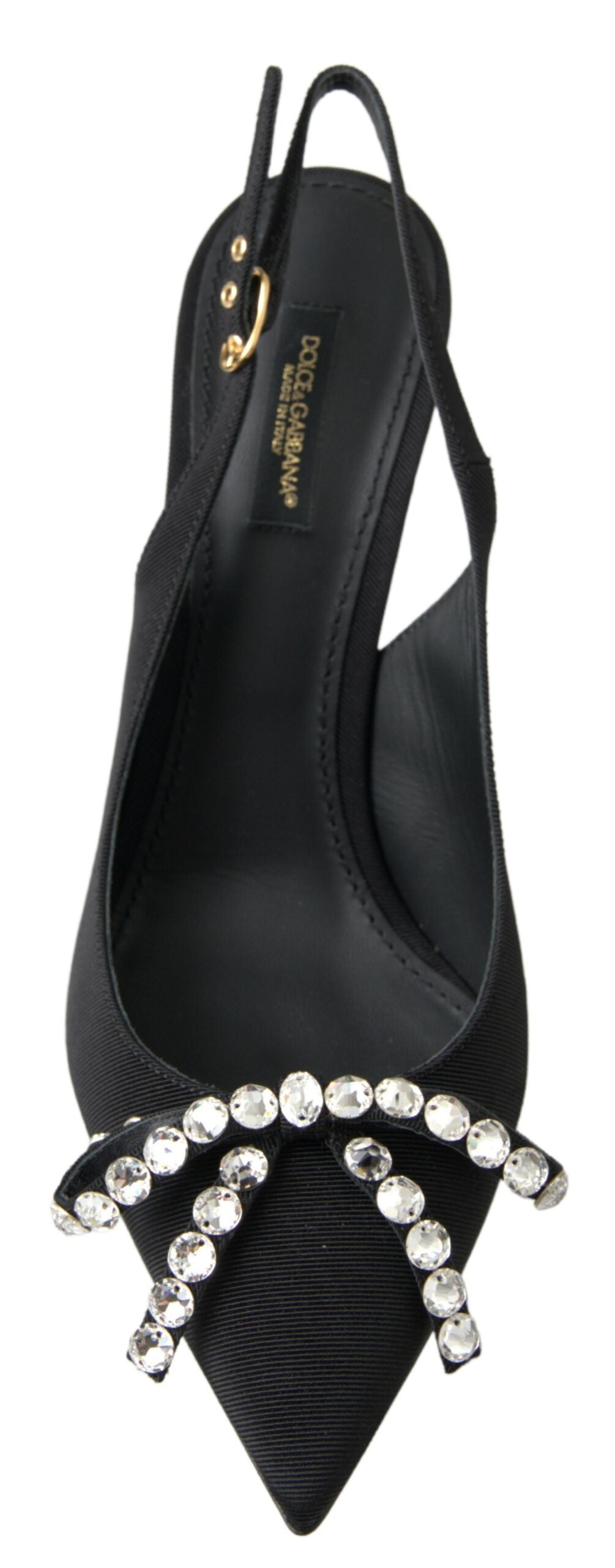 Dolce & Gabbana Embellished Black Slingback Heels Women's Pumps