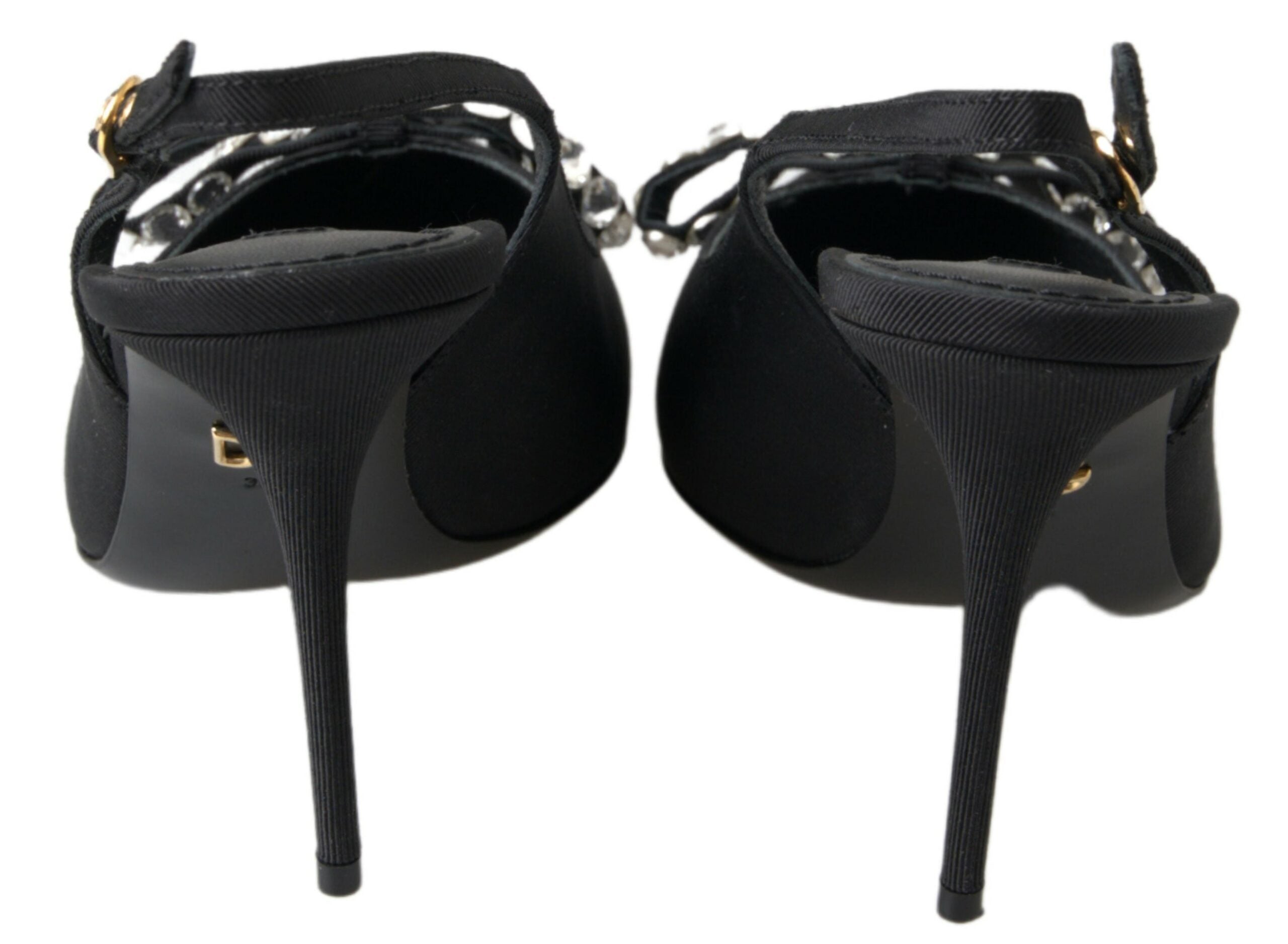 Dolce & Gabbana Embellished Black Slingback Heels Women's Pumps