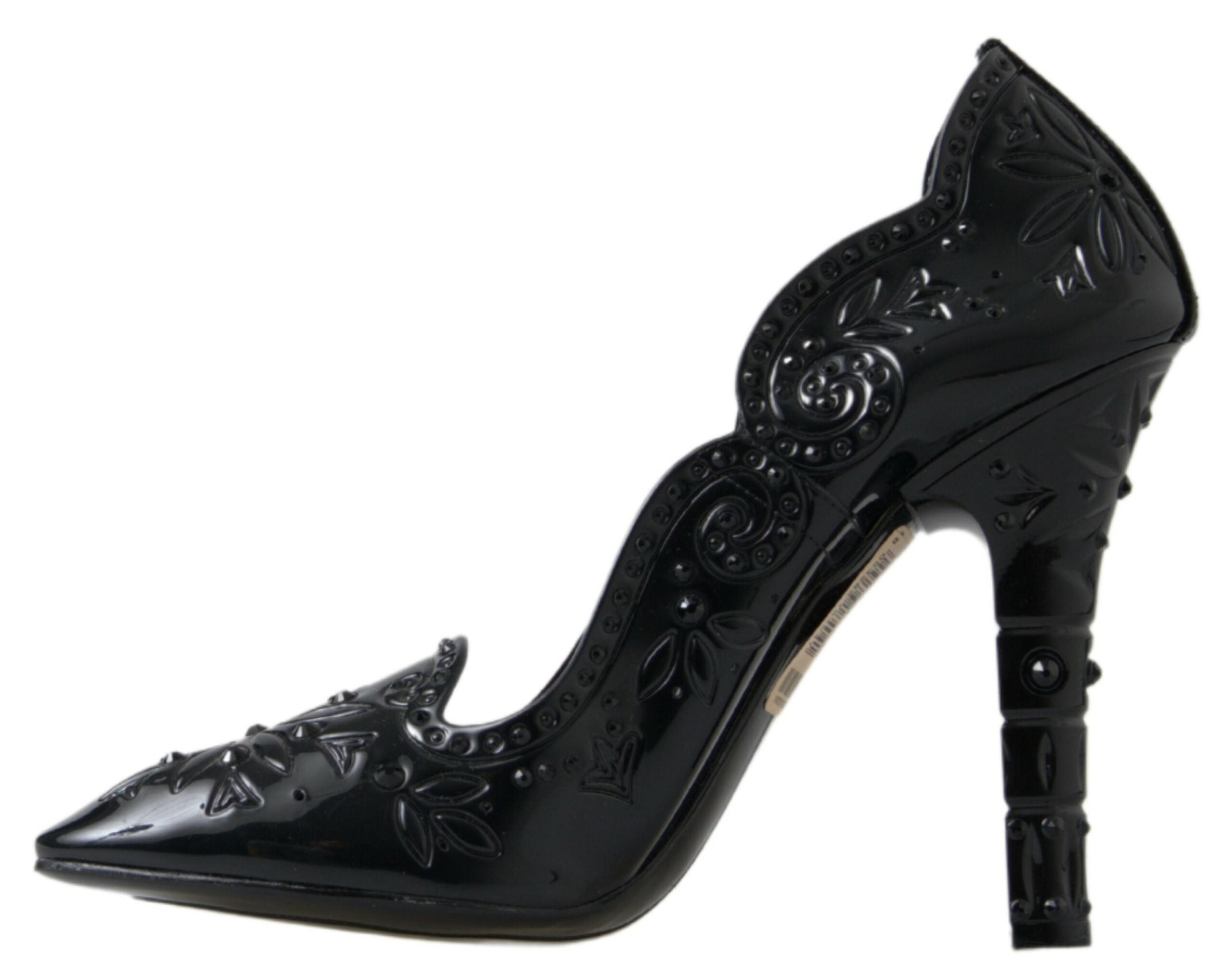 Dolce & Gabbana Elegant Black Crystal Cinderella Women's Pumps