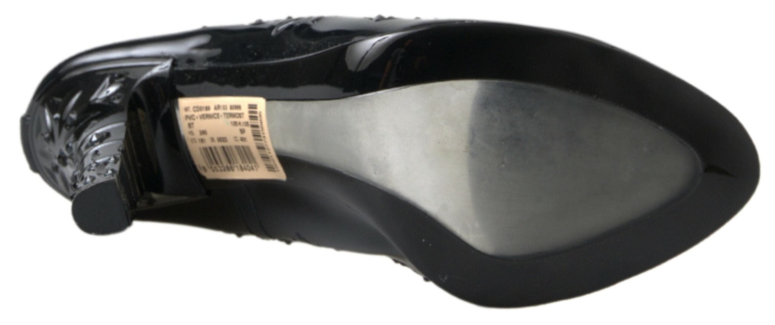 Dolce & Gabbana Elegant Black Crystal Cinderella Women's Pumps