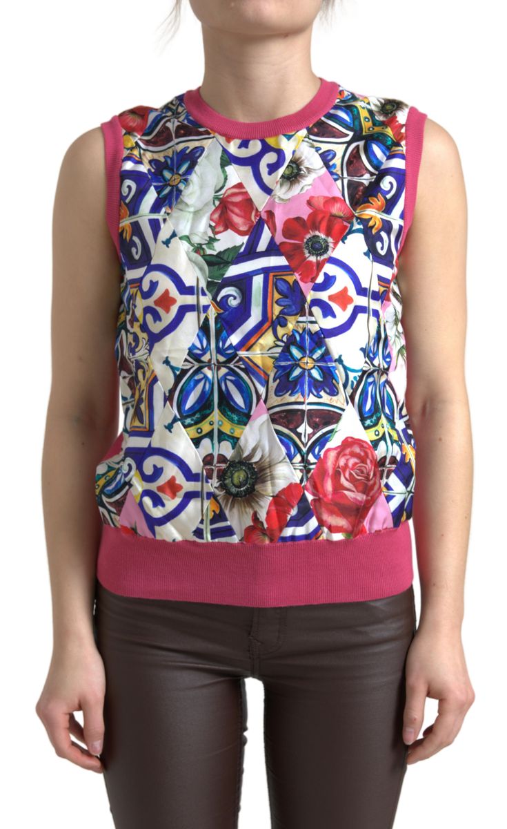 Dolce & Gabbana Elegant Cashmere-Silk Blend Crew Neck Women's Top