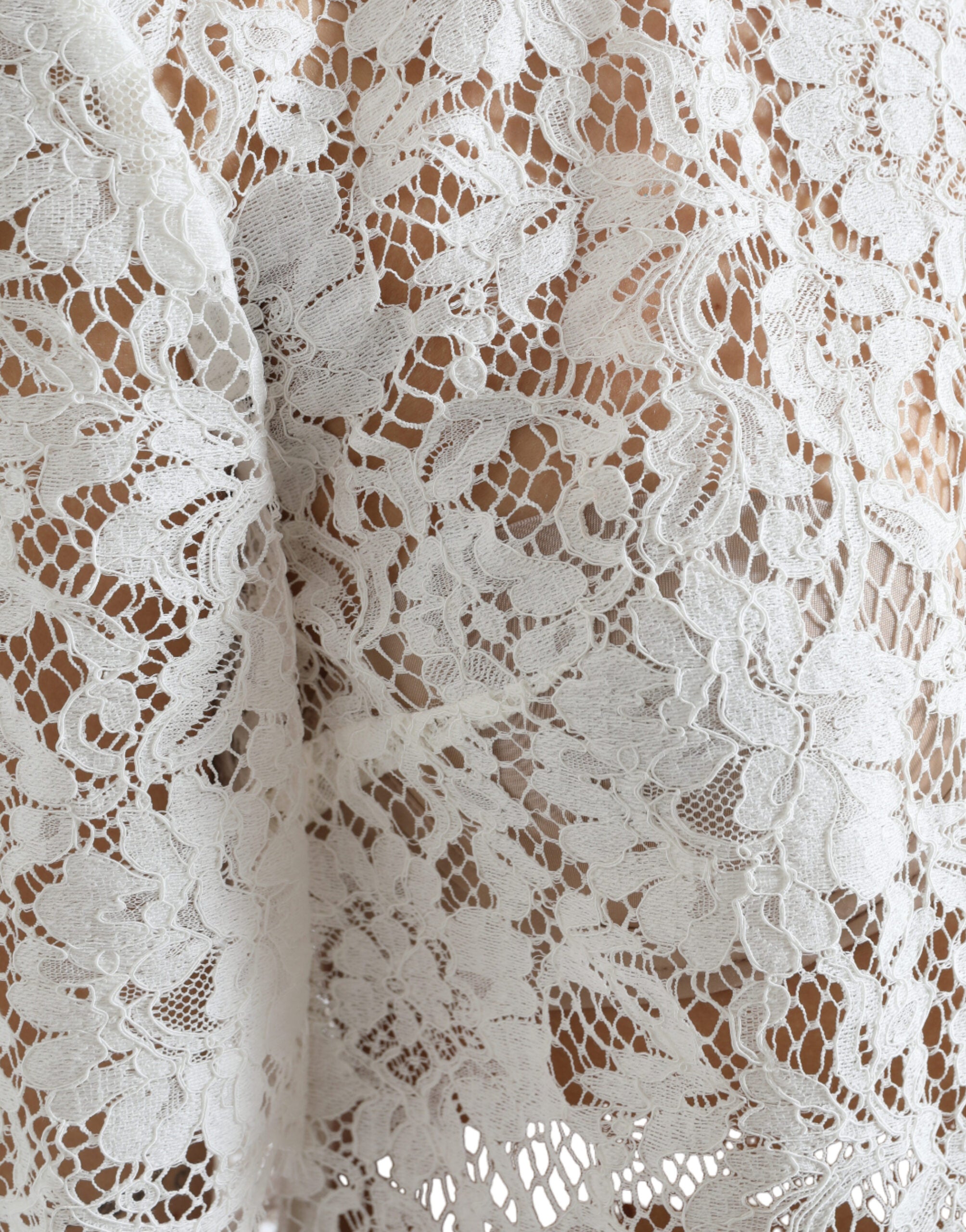 Dolce & Gabbana Elegant White Lace Women's Blouse
