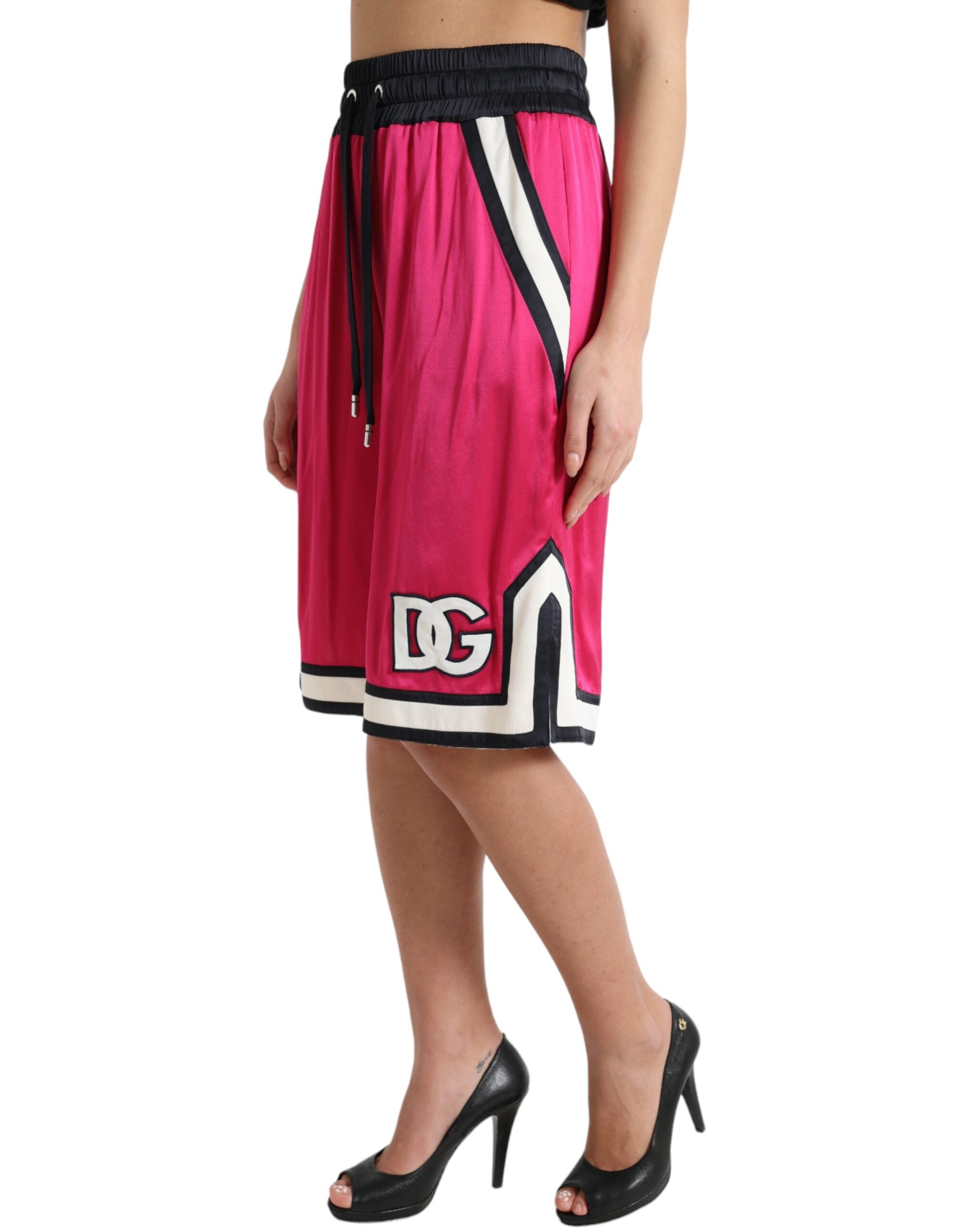 Dolce & Gabbana Chic Pink High Waist Jersey Women's Shorts