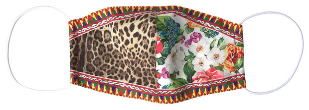 Dolce & Gabbana Multicolor Leopard Floral Elastic Ear Strap Face Women's Mask