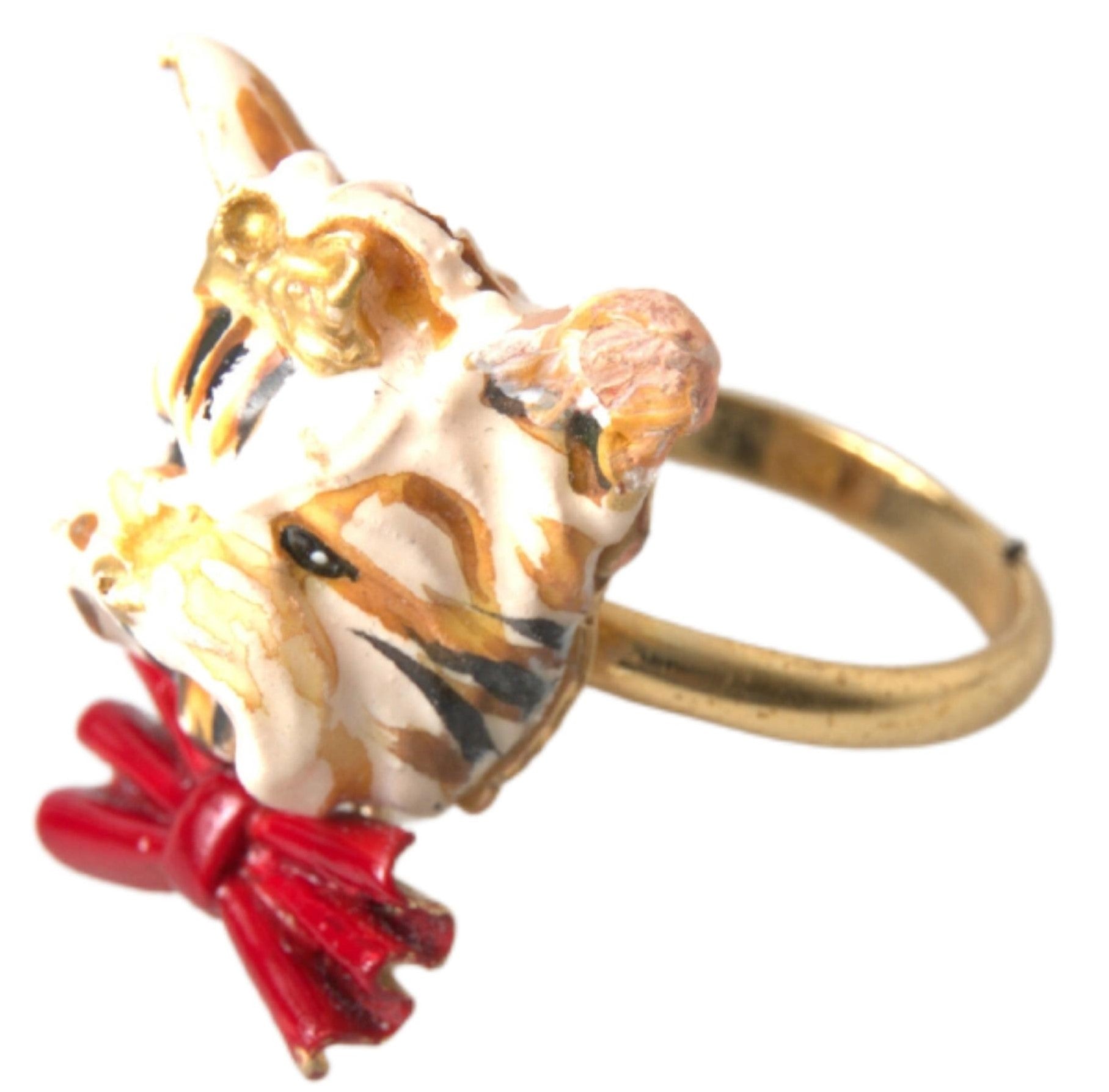 Dolce & Gabbana Sicily Mirror Keychain Red Leather