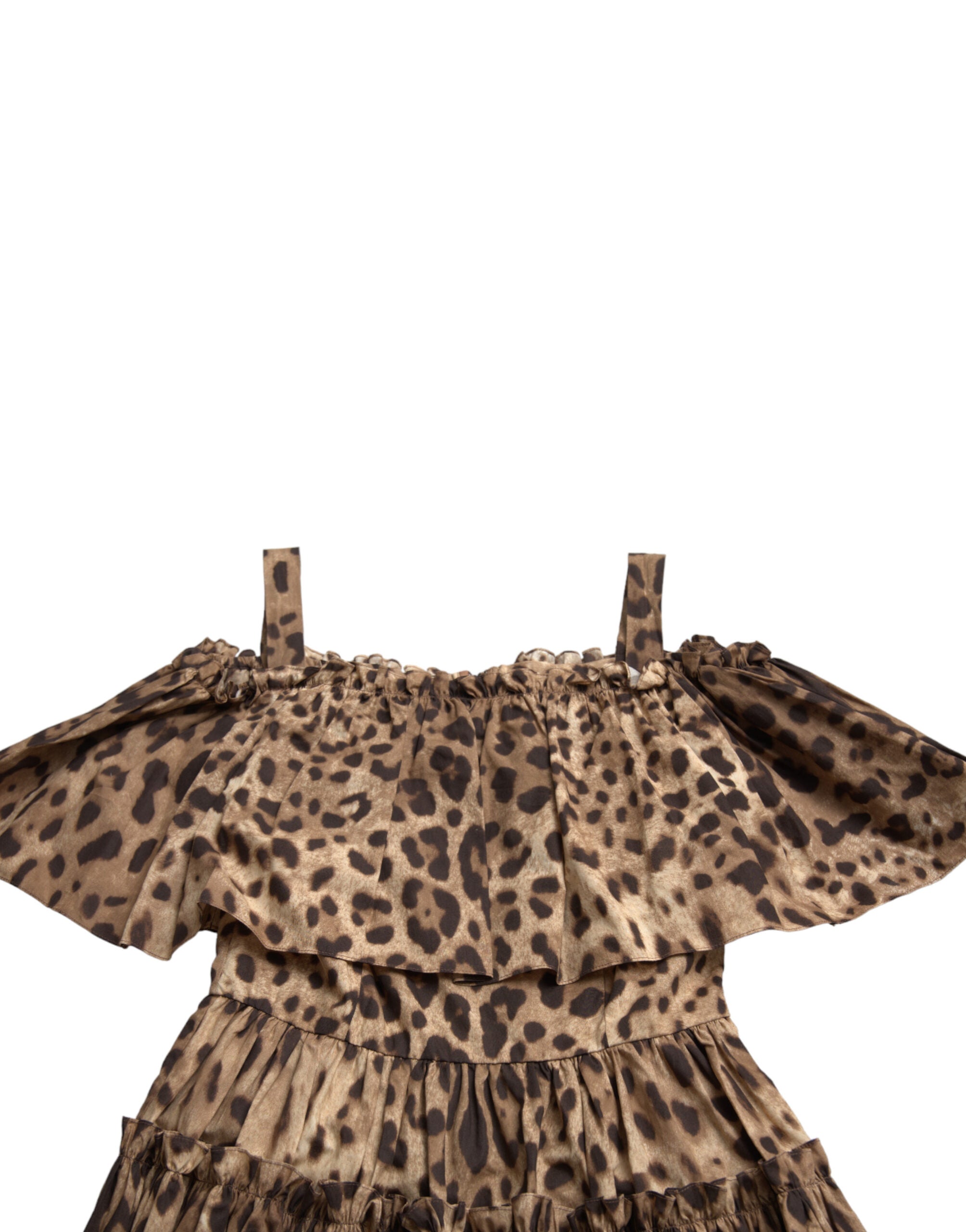 Dolce & Gabbana Leopard Print A-Line Cotton Women's Dress