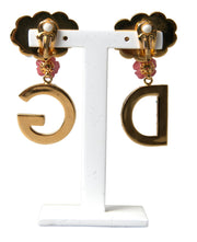 Dolce & Gabbana Gold Crystal LOVE DG Clip On Dangling Jewelry Women's Earrings